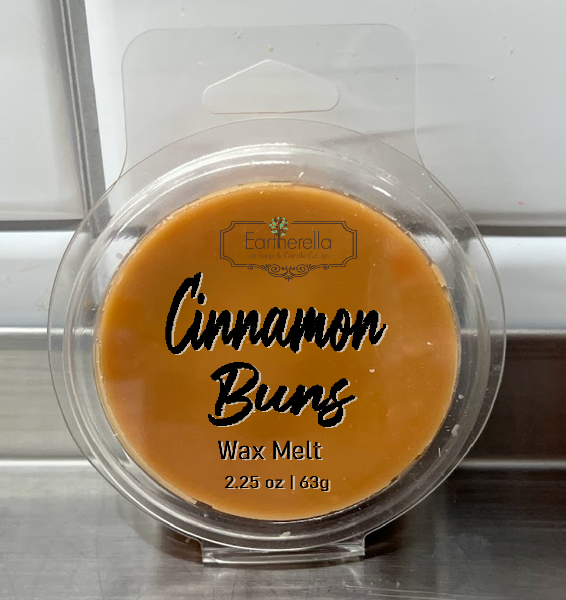 CINNAMON BUNS Wax Melts Tarts Round Clamshell 2.7 oz Eartherella
