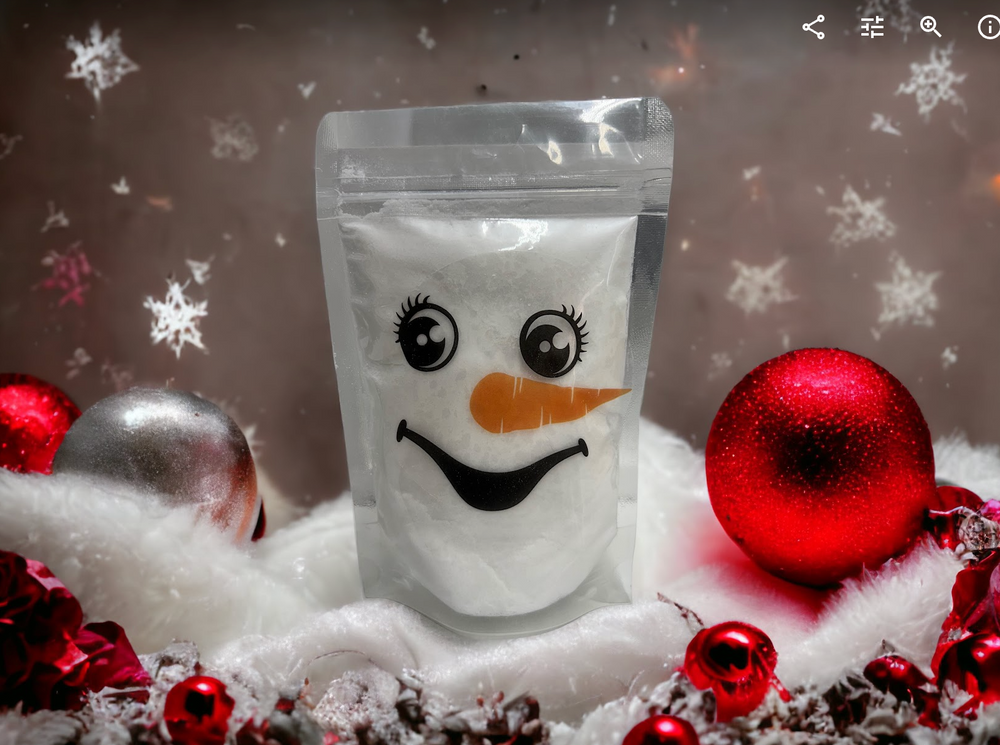 SNOWMAN theme Bath Bomb Dust | Bath Soak | Jack Frost Scent | 5 oz