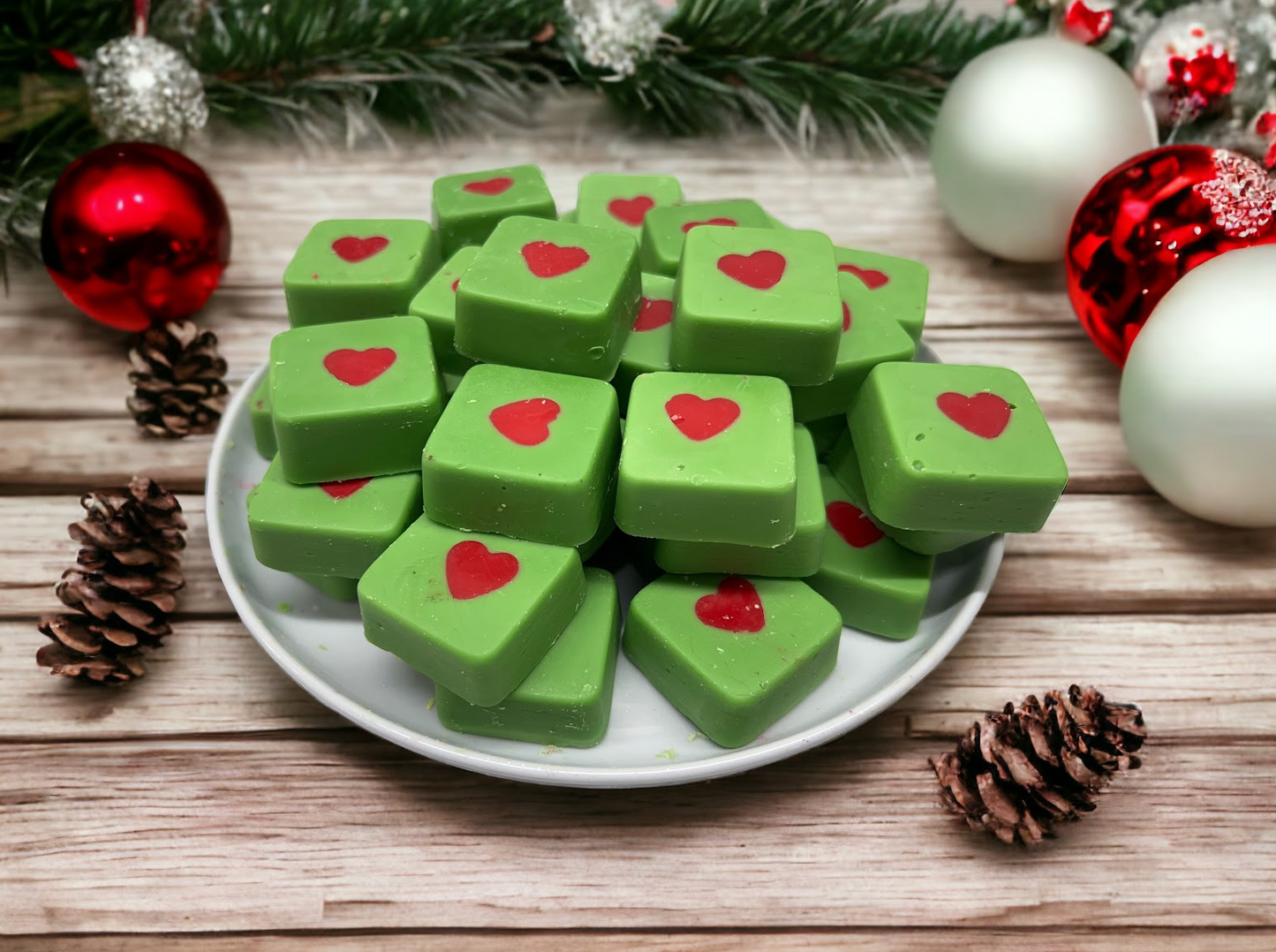 
                  
                    GRINCH HEARTS wax melts | Santa Farts | Chocolate Nutty Scent | 4.25 oz
                  
                
