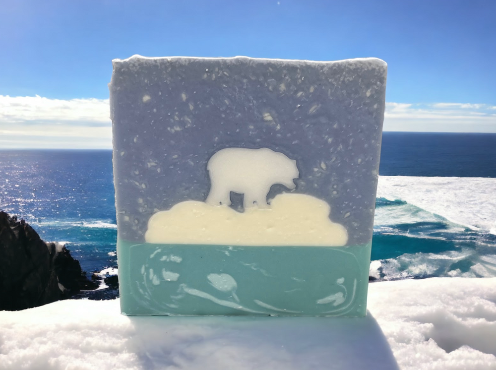 POLAR BEAR soap | Coconut Lime scent | Winter Christmas | handmade artisan soap bar | 6 oz