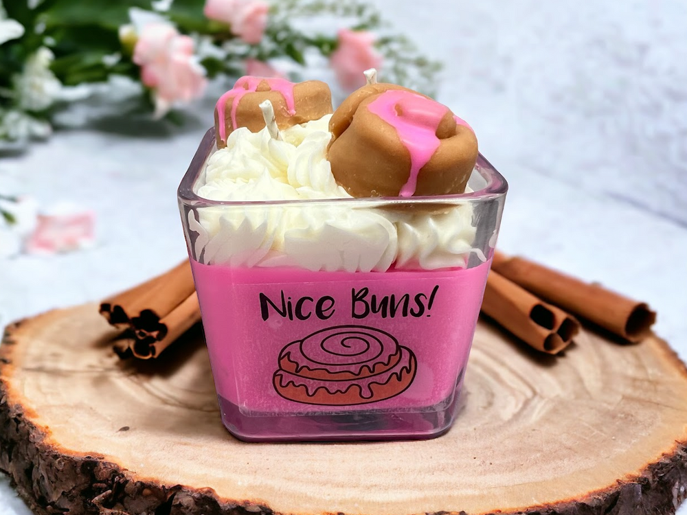 NICE BUNS!  Cinnamon Bun Valentine's Day themed soy blend candle | 13 oz