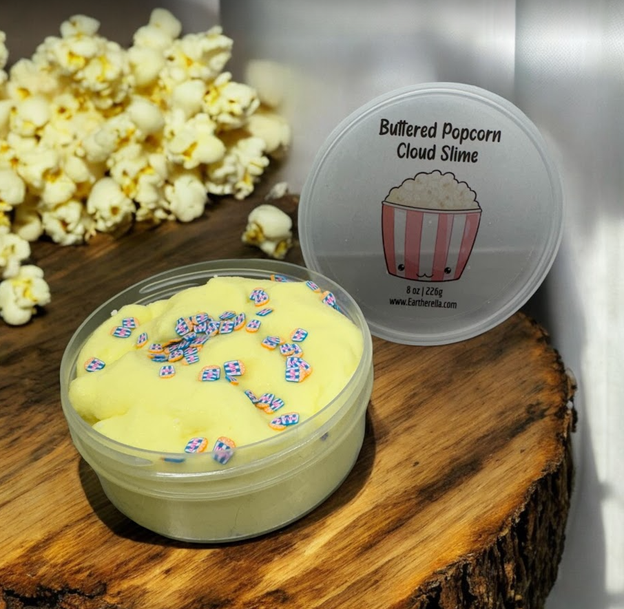 BUTTERED POPCORN Cloud Slime | Popcorn Scent | 8 oz