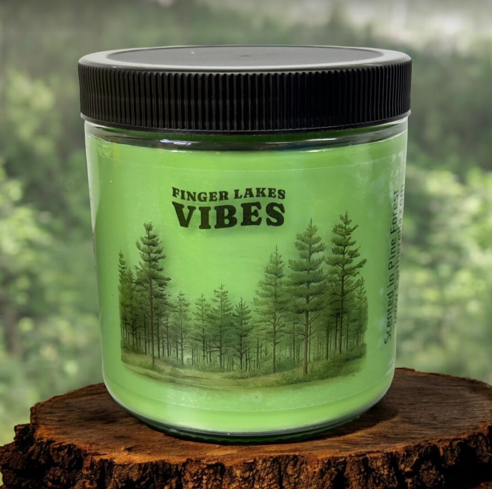 FINGER LAKES NY Pine Forest | Soy candle jar | 14 oz