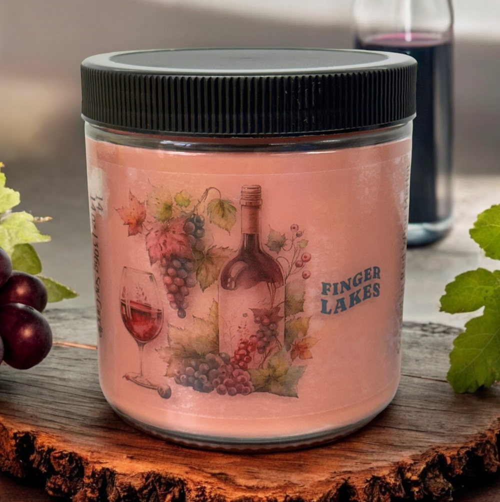 FINGER LAKES NY Red Wine Merlot | Soy candle jar | 14 oz