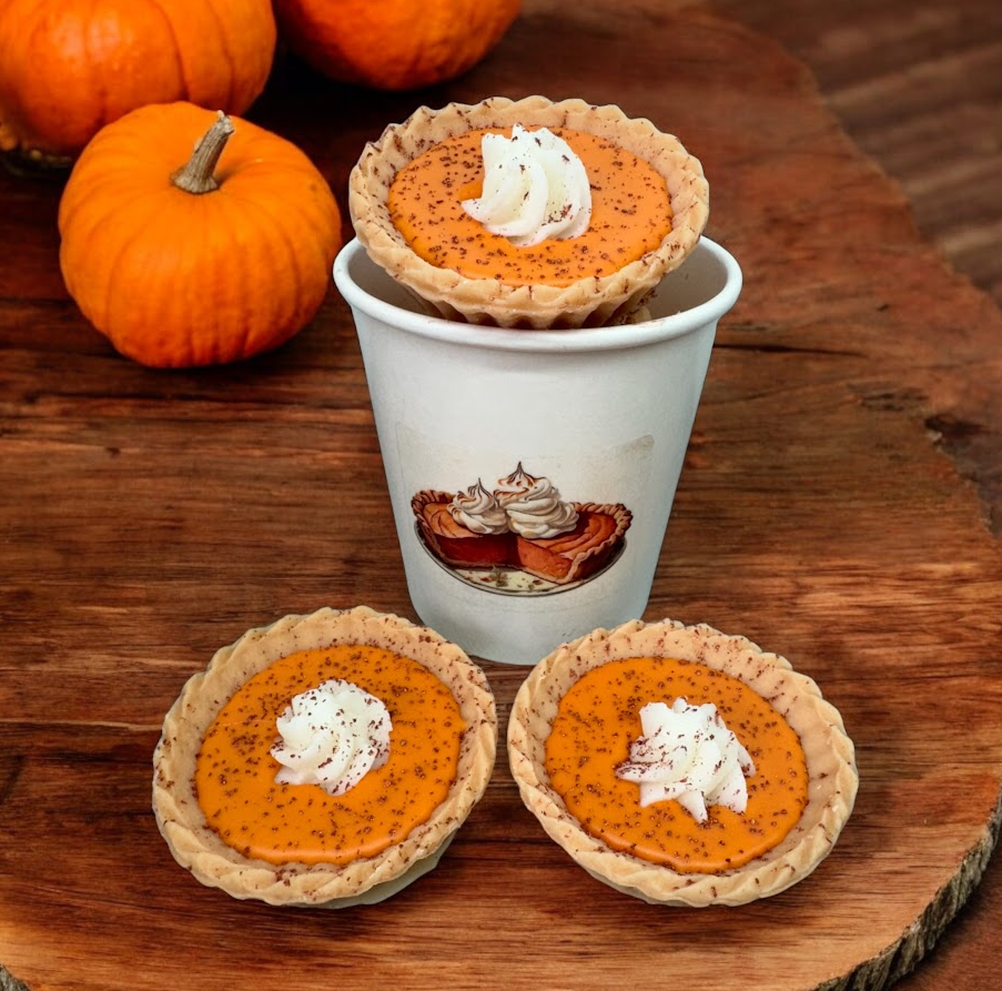 PUMPKIN PIE Wax Melts | Fake Food | 3 mini pies | 5.75 oz