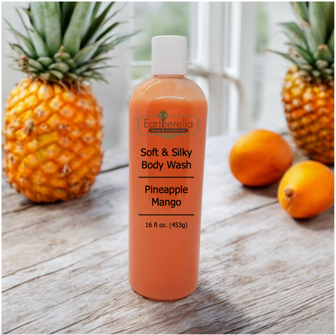 Soft & Silky PINEAPPLE MANGO Body Wash Shower Gel, 16 oz. VEGAN