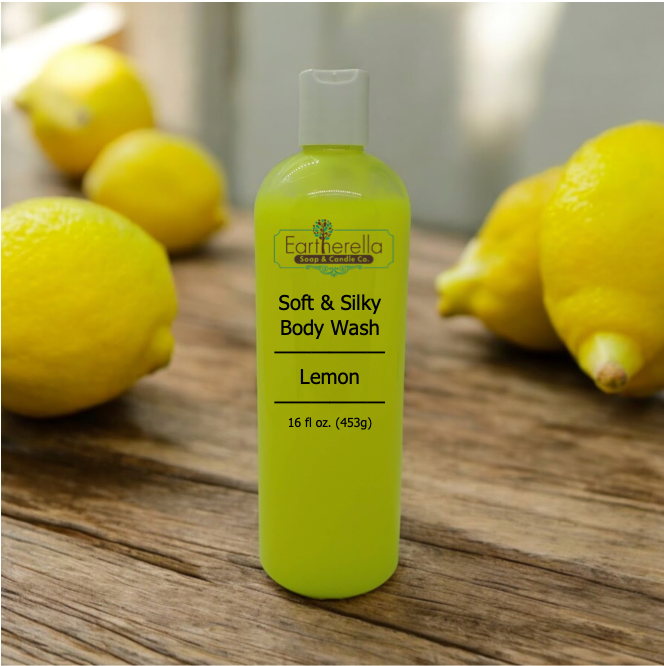 Soft & Silky LEMON Body Wash Shower Gel, 16 oz. VEGAN