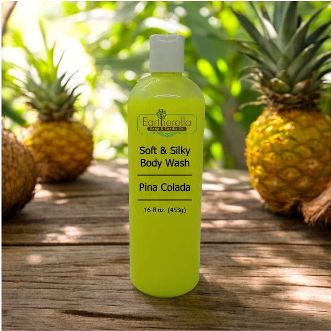 Soft & Silky PINA COLADA Body Wash Shower Gel, 16 oz. VEGAN