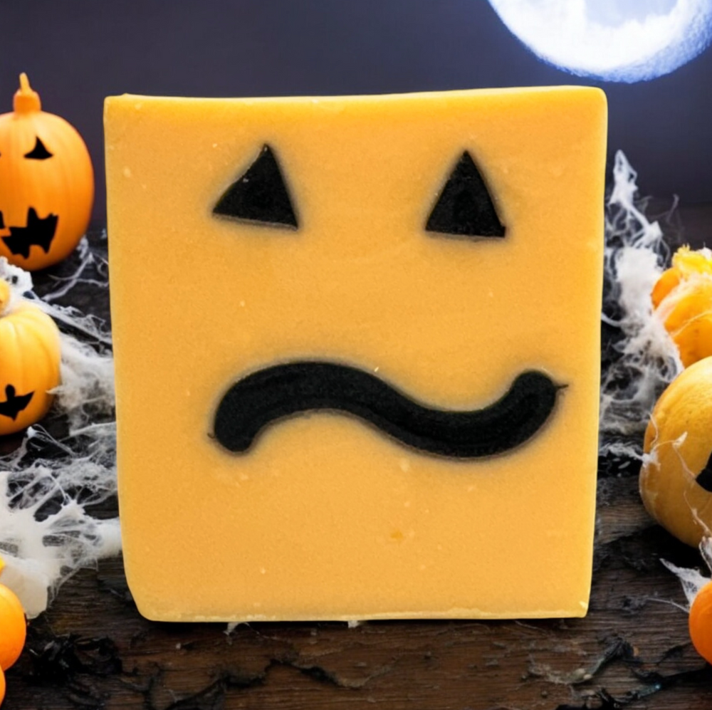 QUIRKY PUMPKIN FACE | Halloween Soap | White Pumpkin Maple  artisan soap bar | 4.5 oz