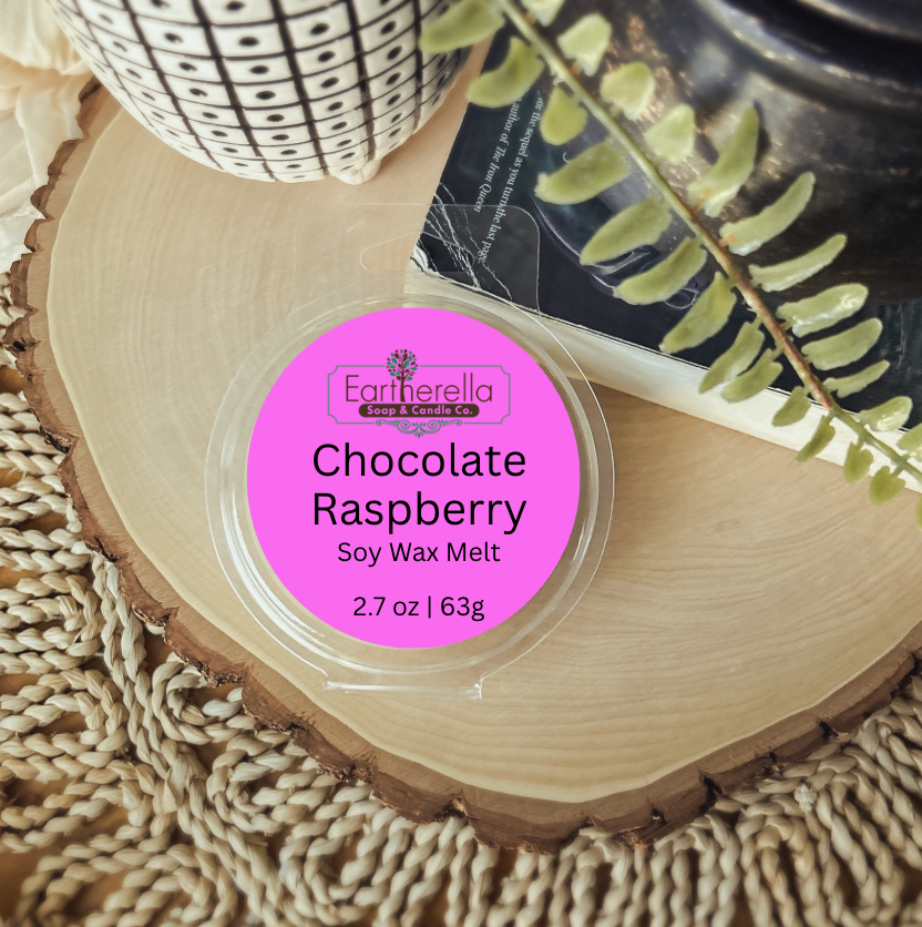 CHOCOLATE RASPBERRY Wax Melts Tarts | Round Clamshell | 2.7 oz