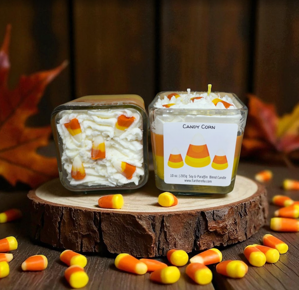 CANDY CORN Soy blend candle jar | 10 oz