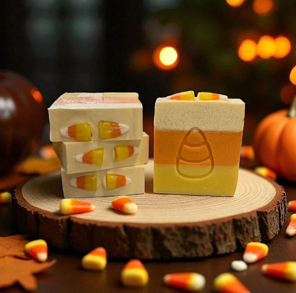 CANDY CORN | Fall Autumn | handmade artisan soap bar | 4 oz