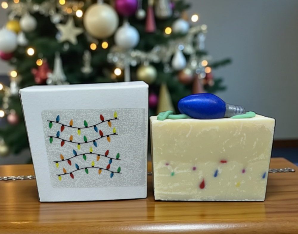 
                  
                    CHRISTMAS LIGHTS soap | handmade artisan soap bar | Hollyberry Garland scent | 4.5 oz
                  
                