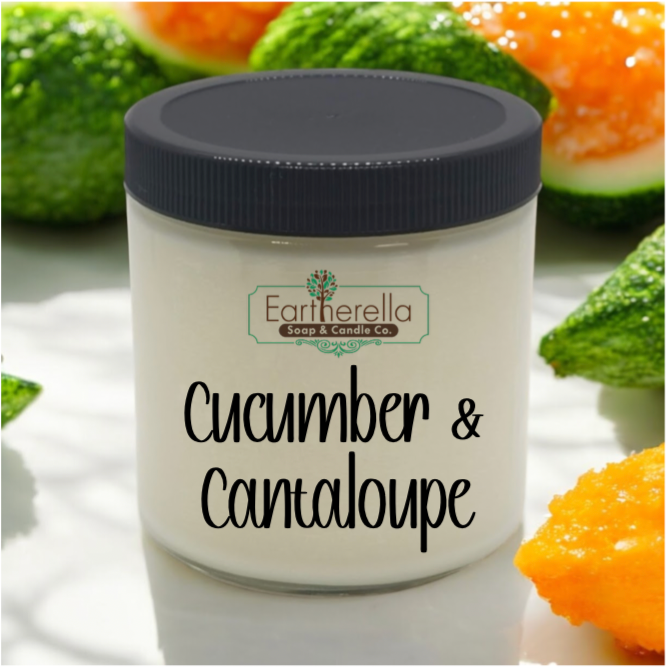 CUCUMBER & CANTALOUPE Soy Candle jar