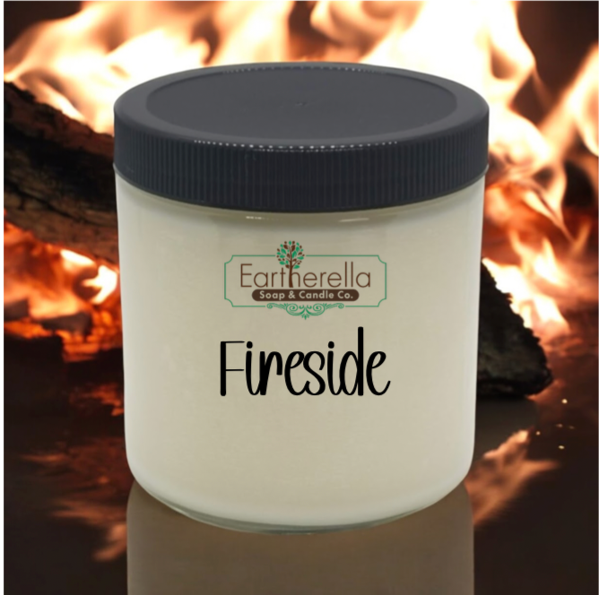 FIRESIDE Fireplace Soy Wax Jar Candle | Vegan | Campfire