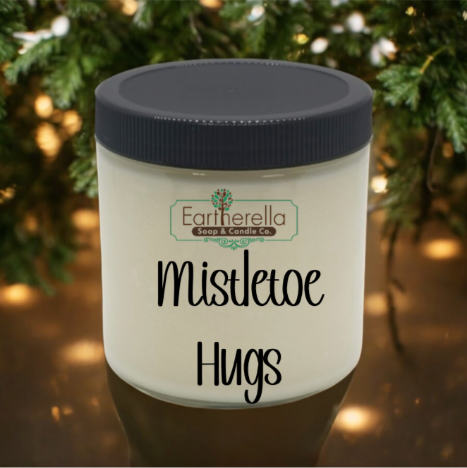 MISTLETOE HUGS Soy Candle jar