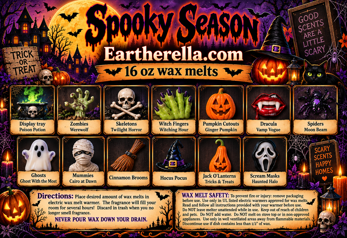 
                  
                    SPOOKY SEASON themed SUBSCRIPTION BOX: Fun shaped Wax Melts | 1 lb | 16 oz
                  
                