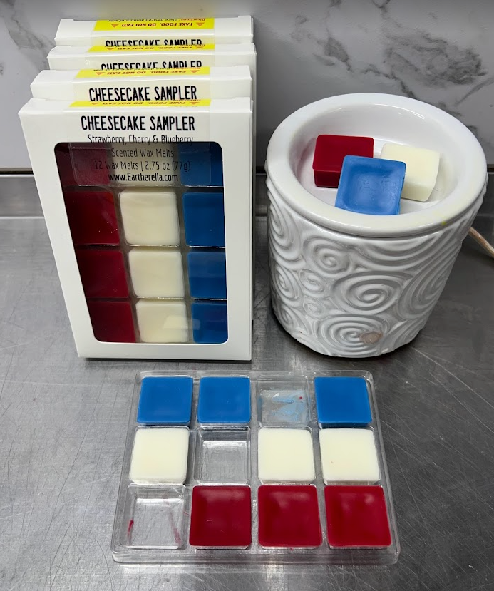 
                  
                    CHEESECAKE SAMPLER wax melts | Strawberry, Cheesecake, Blueberry Cheesecake | 2.75 oz
                  
                