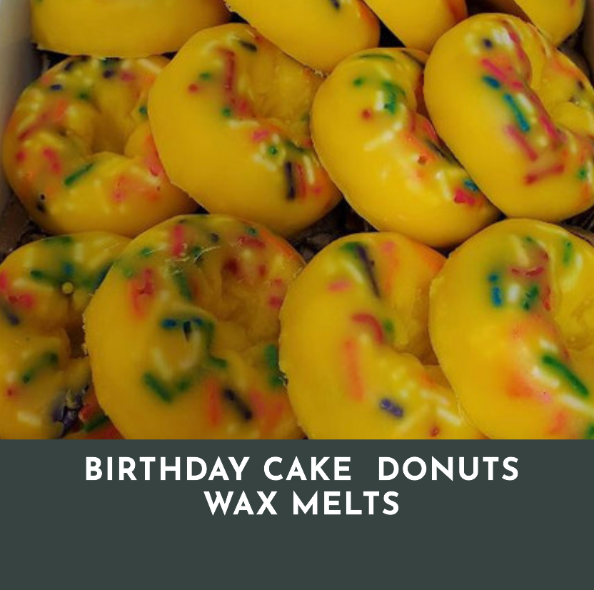 BIRTHDAY CAKE scented DONUT wax melts  with Sprinkles, 12-pack