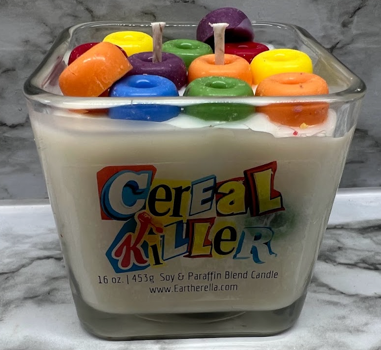 CEREAL KILLER: FRUIT LOOPS Soy blend candle jar, 12 oz