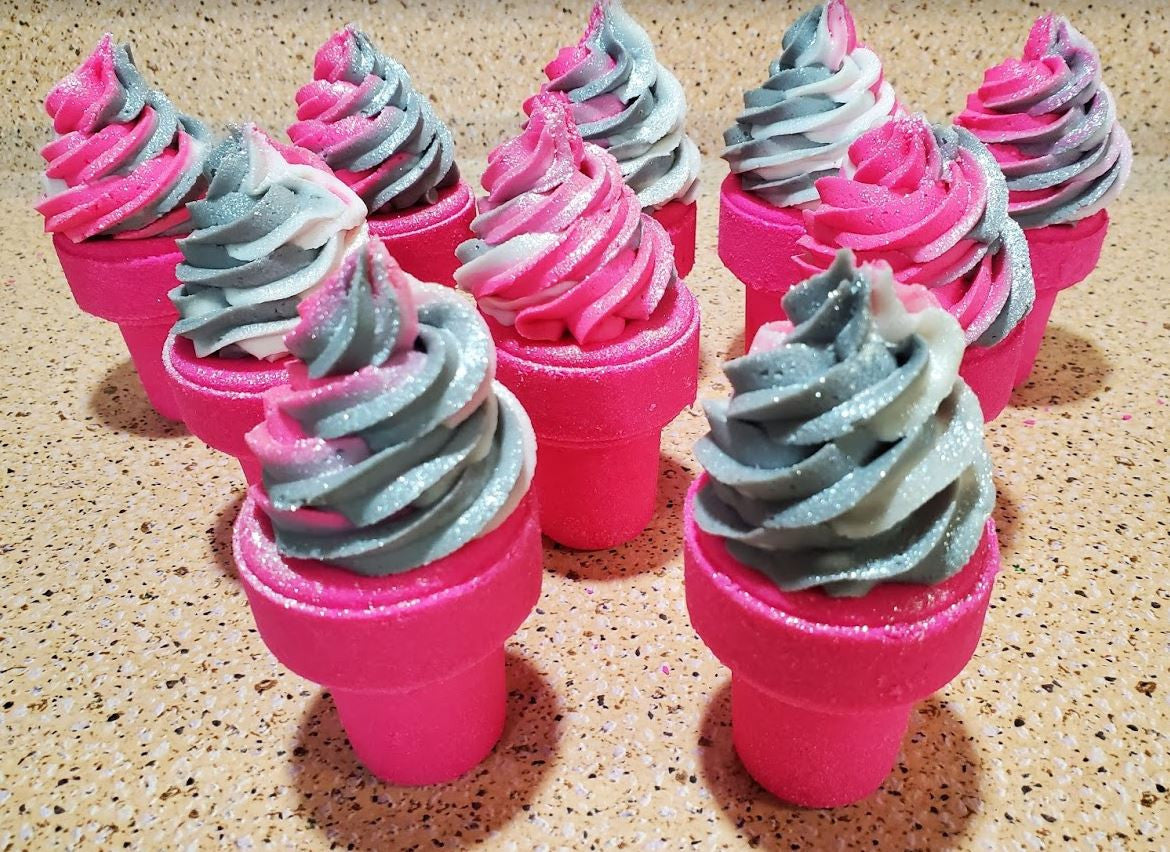 
                  
                    ICE CREAM CONE Bath Bomb with Bubble Frosting, Black Raspberry Vanilla
                  
                