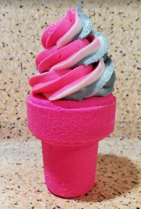 
                  
                    ICE CREAM CONE Bath Bomb with Bubble Frosting, Black Raspberry Vanilla
                  
                
