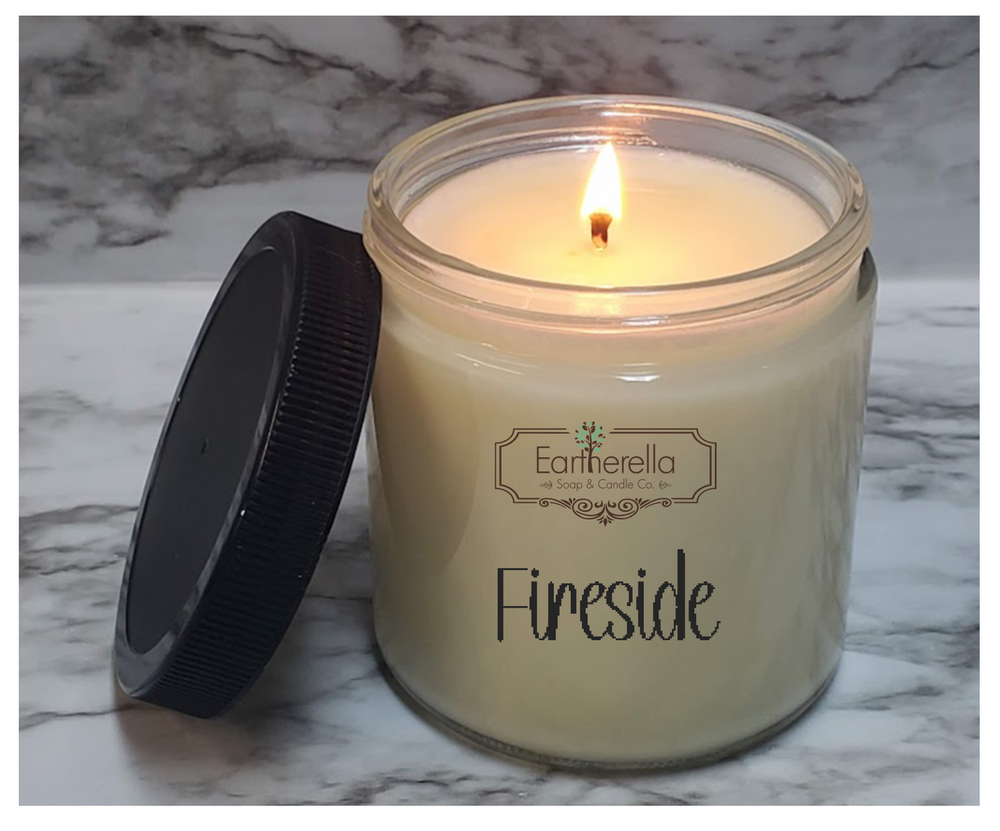 FIRESIDE Fireplace Soy Wax Jar Candle | Vegan | Campfire
