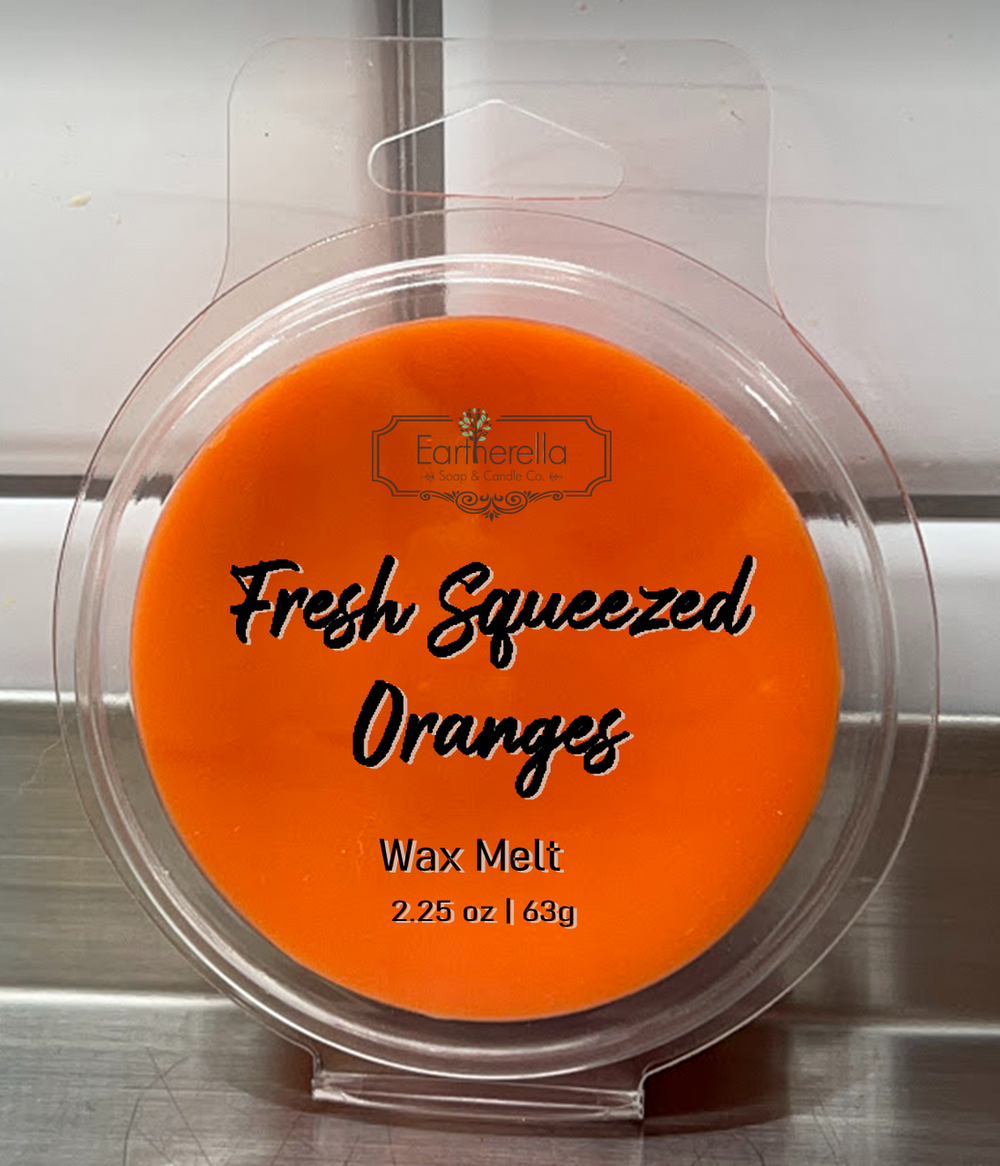 FRESH SQUEEZED ORANGES Wax Melts Tarts | Round Clamshell | 2.7 oz