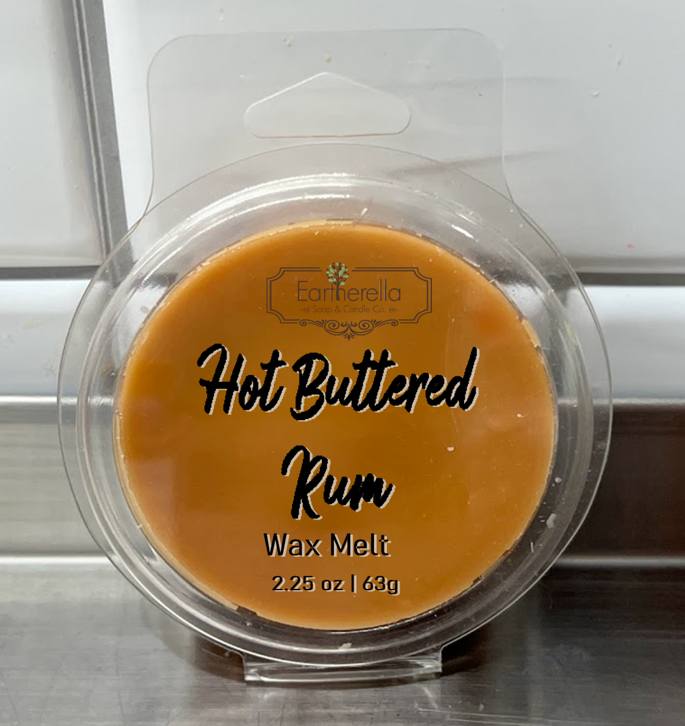 HOT BUTTERED RUM Wax Melts Tarts | Round Clamshell | 2.7 oz