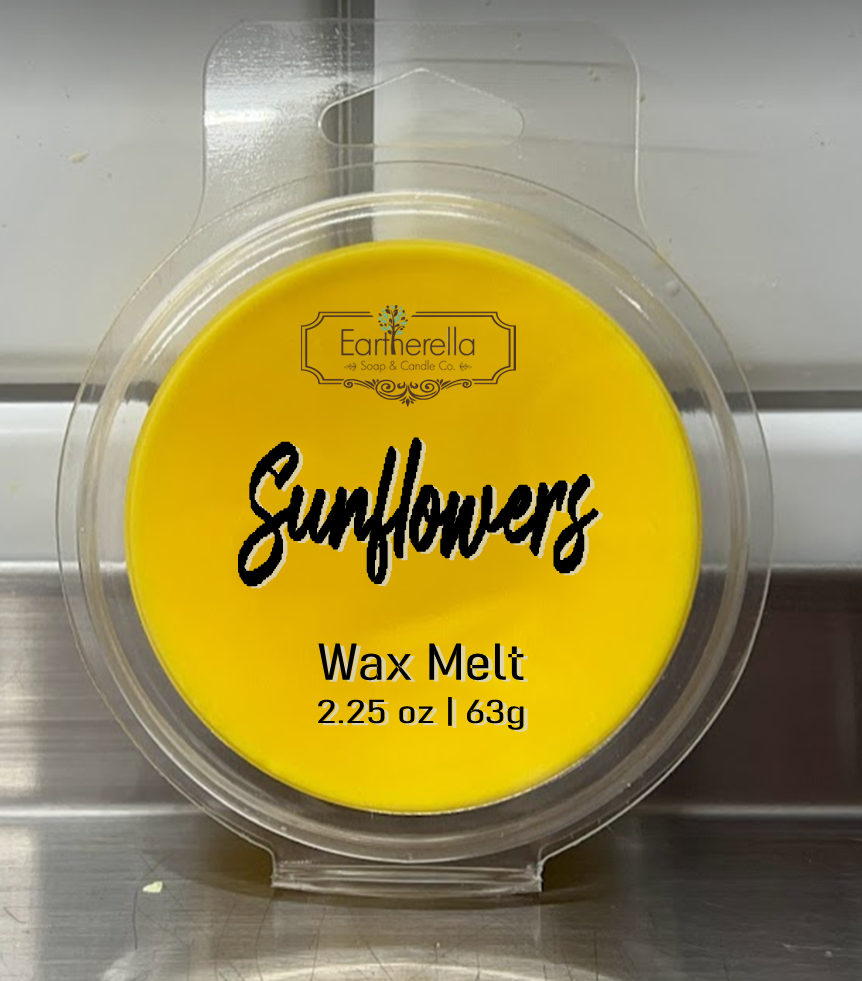 
                  
                    SUNFLOWERS Wax Melts Tarts | Round Clamshell | 2.7 oz
                  
                