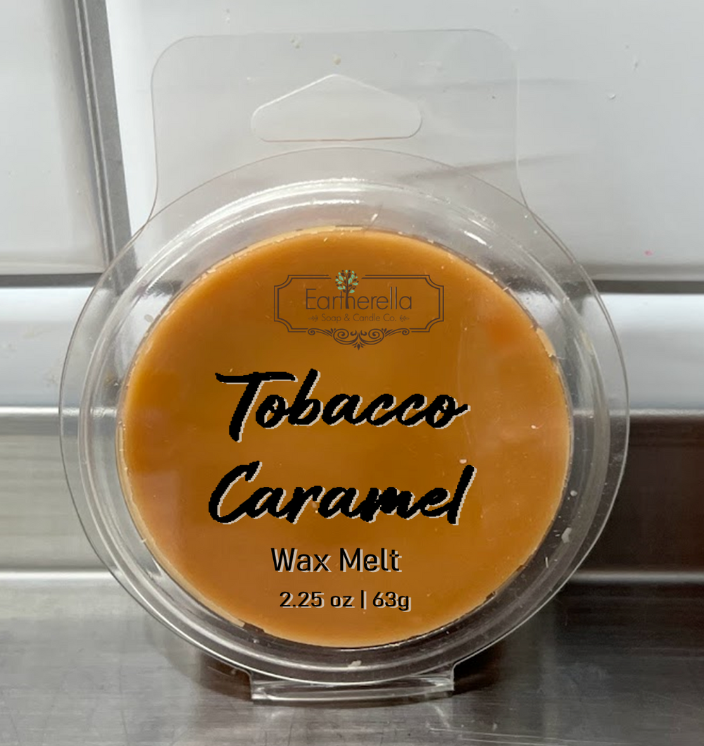 TOBACCO CARAMEL Wax Melts Tarts | Round Clamshell | 2.7 oz